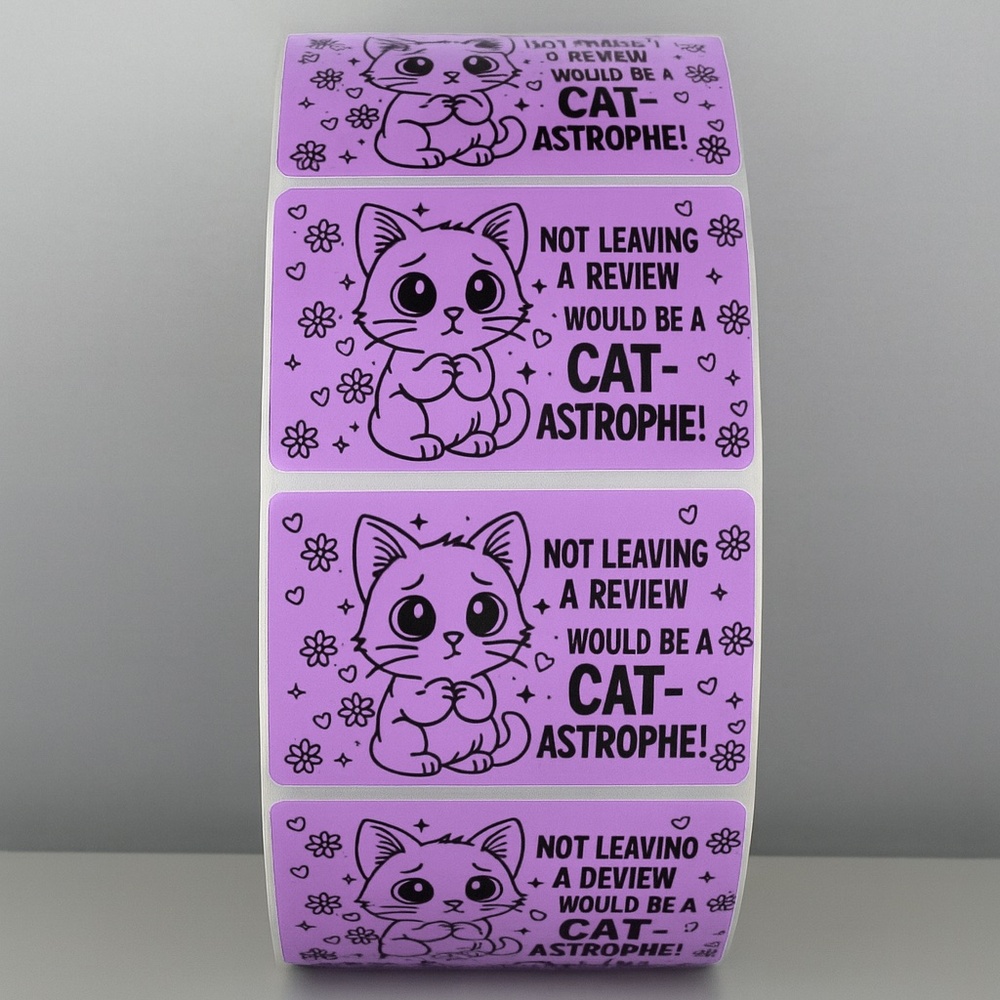 Cat Review Stickers – Cute Not Leaving a Review Would Be a Catastrophe Labels - Picture 8 of 11